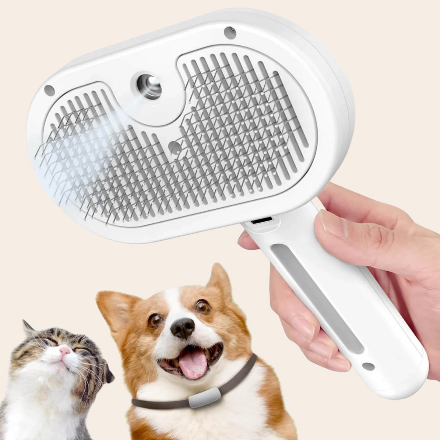 Calyne® SteamBrush Pro - Brosse de toilettage professionnelle pour animaux de compagnie